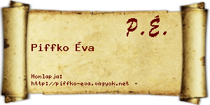 Piffko Éva névjegykártya